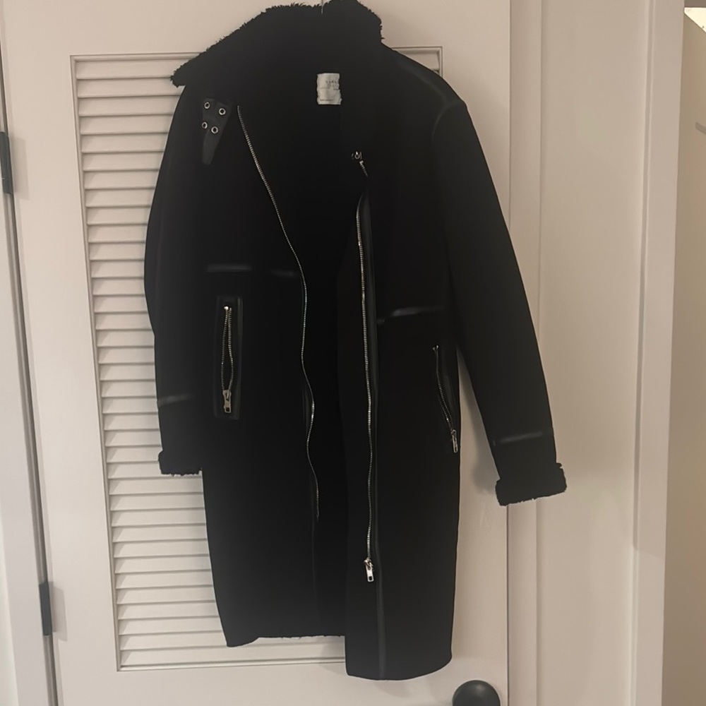 Women's Black Shearling Coat